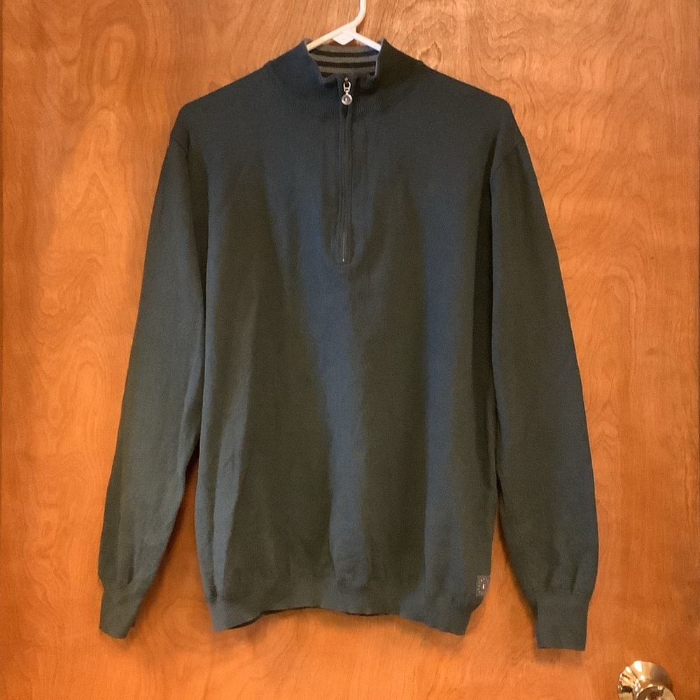 Linksoul Cashmere Blend 1/4 Zip Pullover Sweater Green Size Large